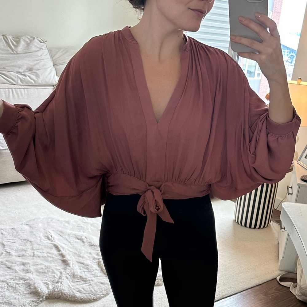 Anthropologie pink blouse size small